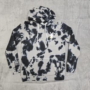 Dutch Bros Unisex Black Gray Tie Dye Long Sleeve Casual Pullover Hoodie Small